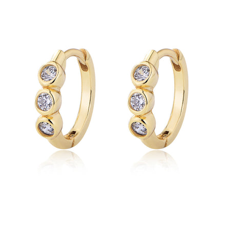 European & American Style Diamond C-Shaped Earrings