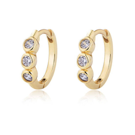 European & American Style Diamond C-Shaped Earrings