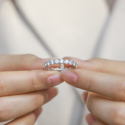 Geometric Hoop Diamond Ring For Women