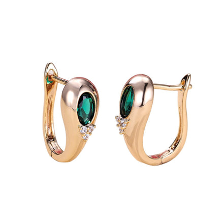 Emerald Green Crystal Hoop Earrings