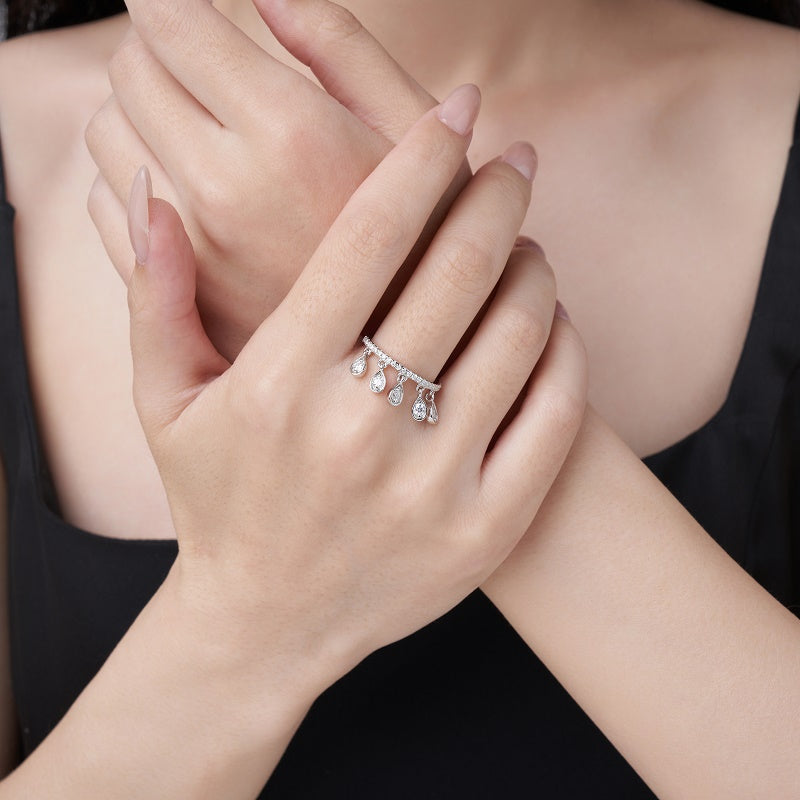 Minimalist Morganite Solitaire Ring | Platinum-Plated S925 Silver