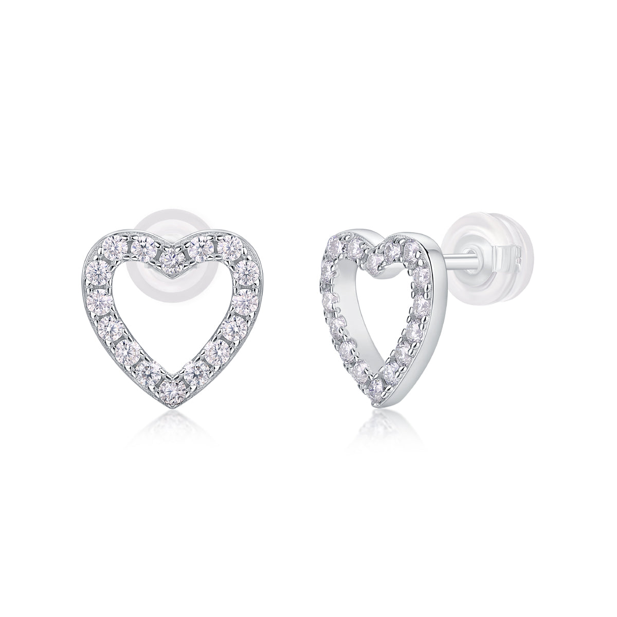 Delicate Moissanite Stud Earrings | Platinum-Plated S925 Silver