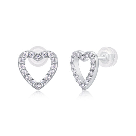 Delicate Moissanite Stud Earrings | Platinum-Plated S925 Silver