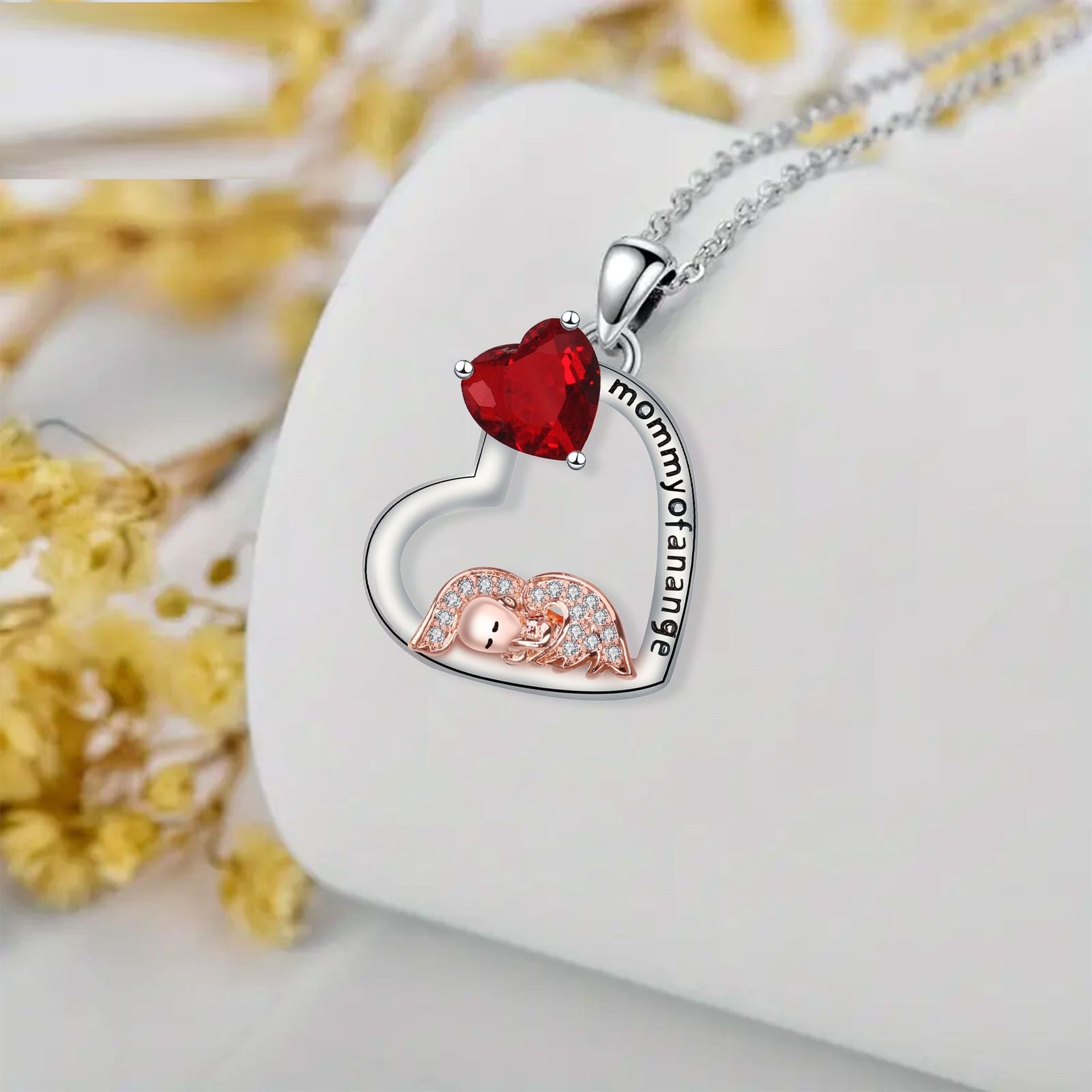 Heart CZ Pendant Necklace | Rose Gold & Silver