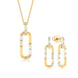 Geometric Diamond Necklace & Earrings Set