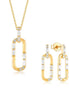 Geometric Diamond Necklace & Earrings Set
