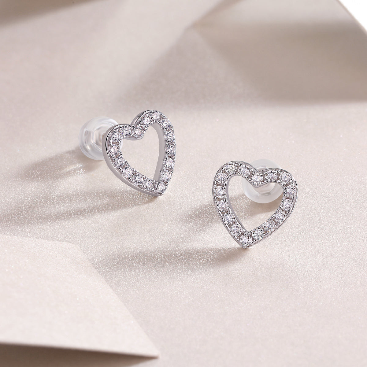 Delicate Moissanite Stud Earrings | Platinum-Plated S925 Silver