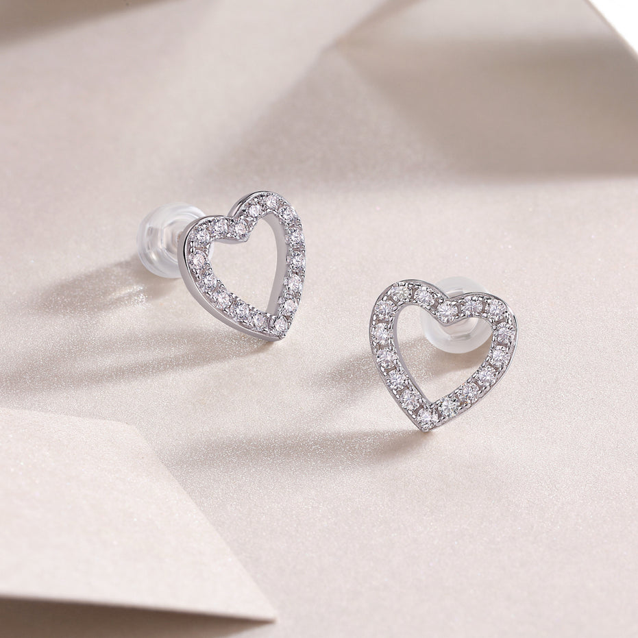 Delicate Moissanite Stud Earrings | Platinum-Plated S925 Silver