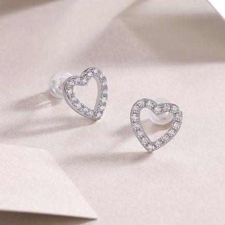 Delicate Moissanite Stud Earrings | Platinum-Plated S925 Silver