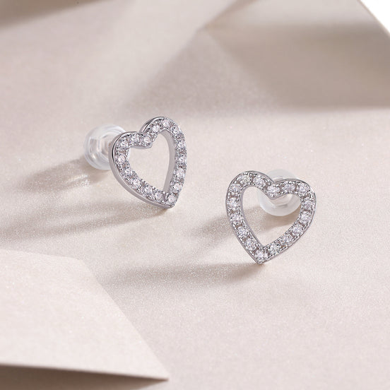 Delicate Moissanite Stud Earrings | Platinum-Plated S925 Silver