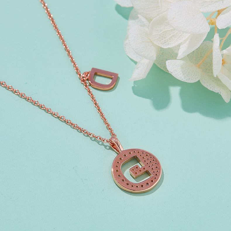 D Initial Moissanite Necklace