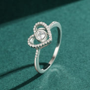 S925 Silver Heart Diamond Ring for Women