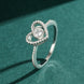 S925 Silver Heart Diamond Ring for Women