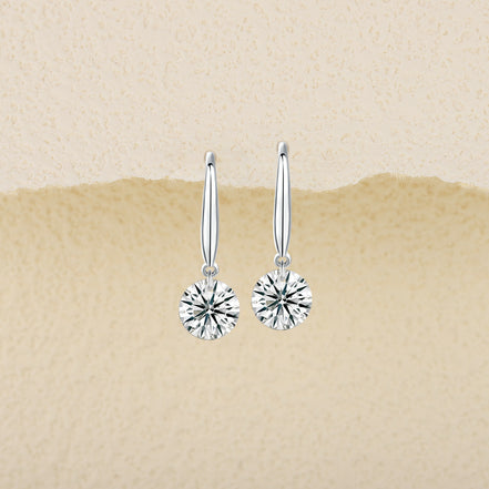 Round Moissanite Stud Earrings | S925 Silver