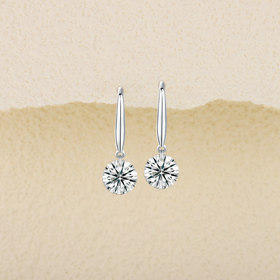Round Moissanite Stud Earrings | S925 Silver
