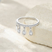 Minimalist Morganite Solitaire Ring | Platinum-Plated S925 Silver