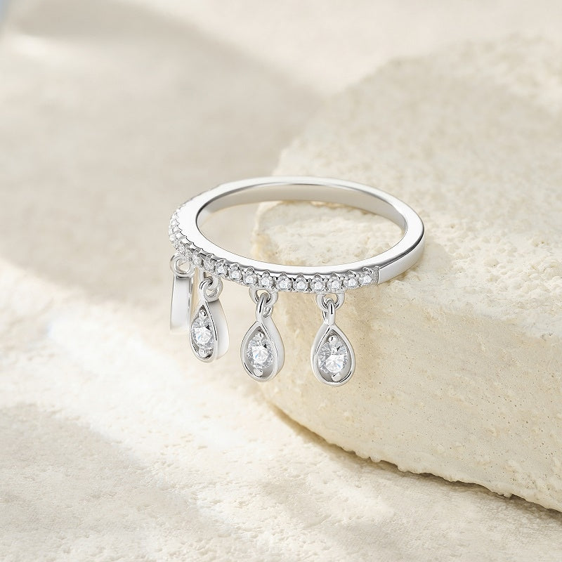 Minimalist Morganite Solitaire Ring | Platinum-Plated S925 Silver