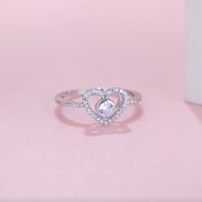S925 Silver Heart Diamond Ring for Women