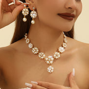 Vintage Pearl & Rhinestone 3 Piece Jewelry Set