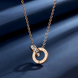 Rose Gold Roman Numeral Interlocking Necklace