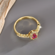 Ruby Halo Engagement Ring
