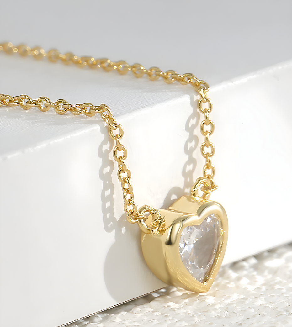 Gold Heart Pendant Necklace