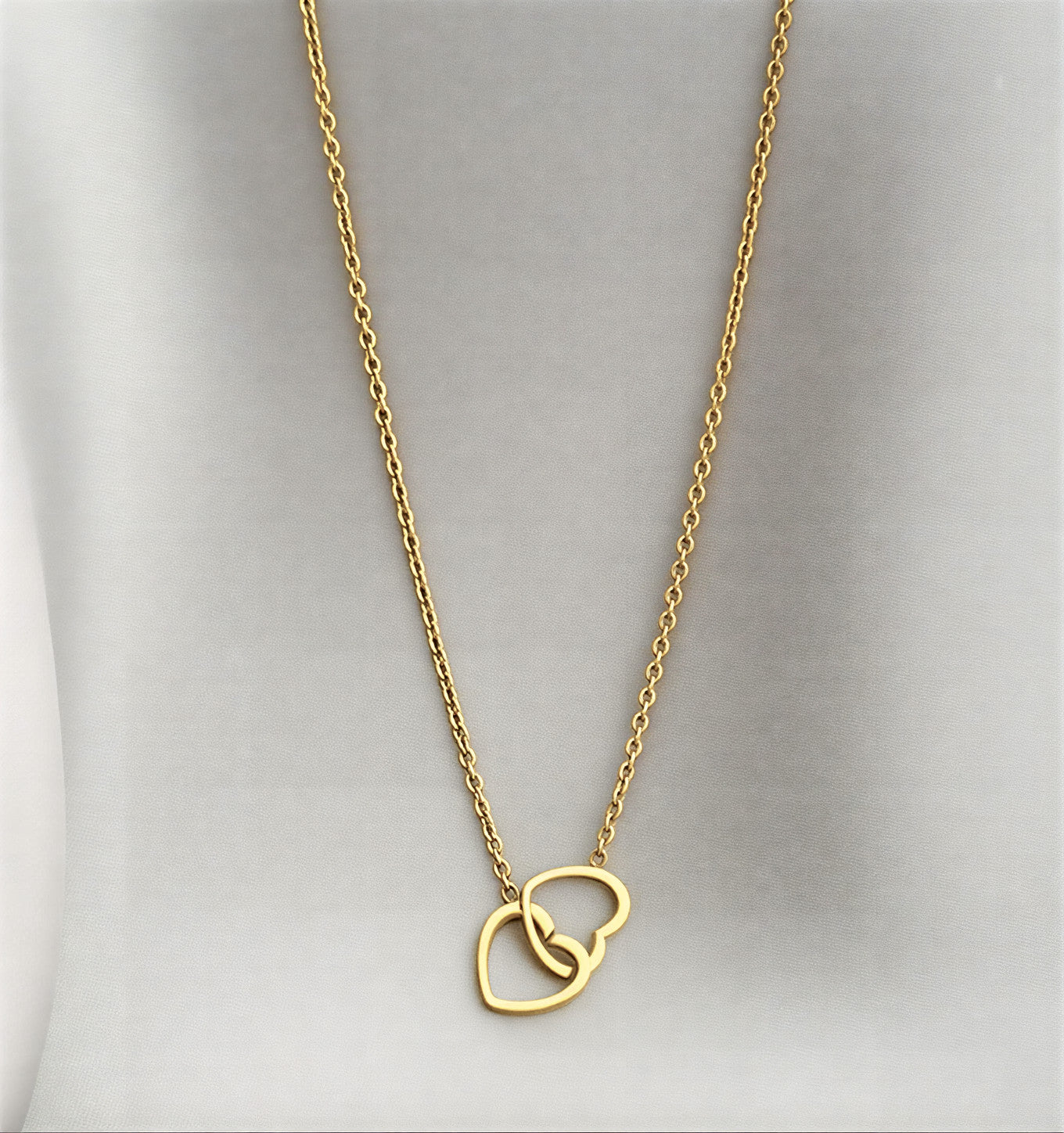 Double Heart Pendant Necklace