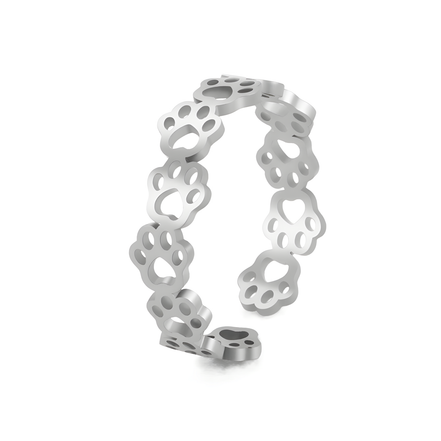 Pawprint animal Band Dog Cat Lover Gift ring