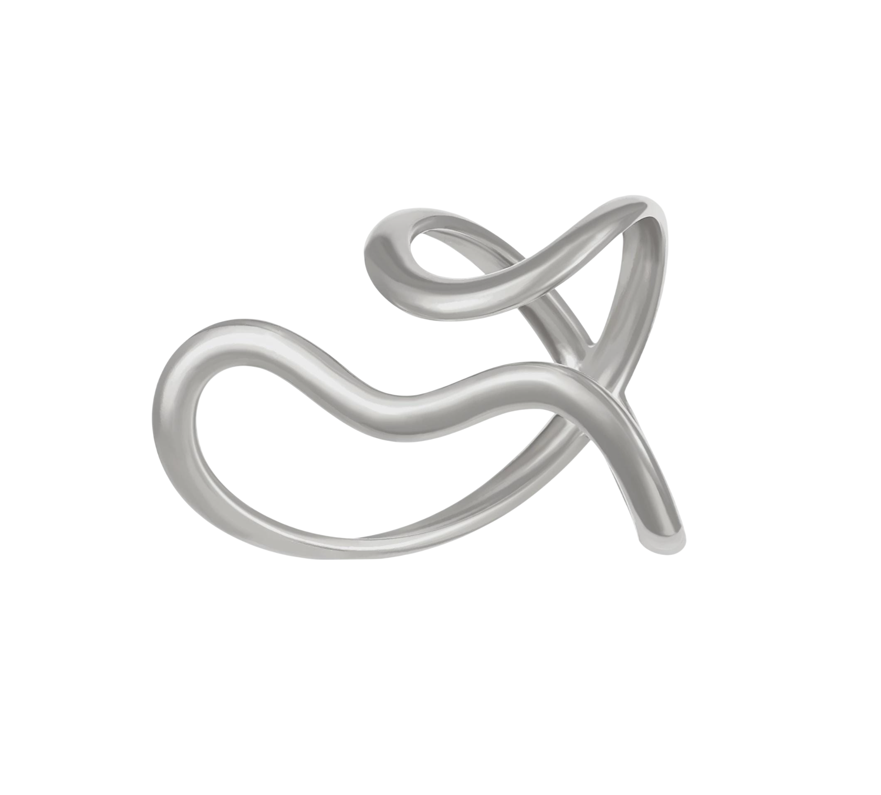 Minimalist S Curve Adjustable Open Ring