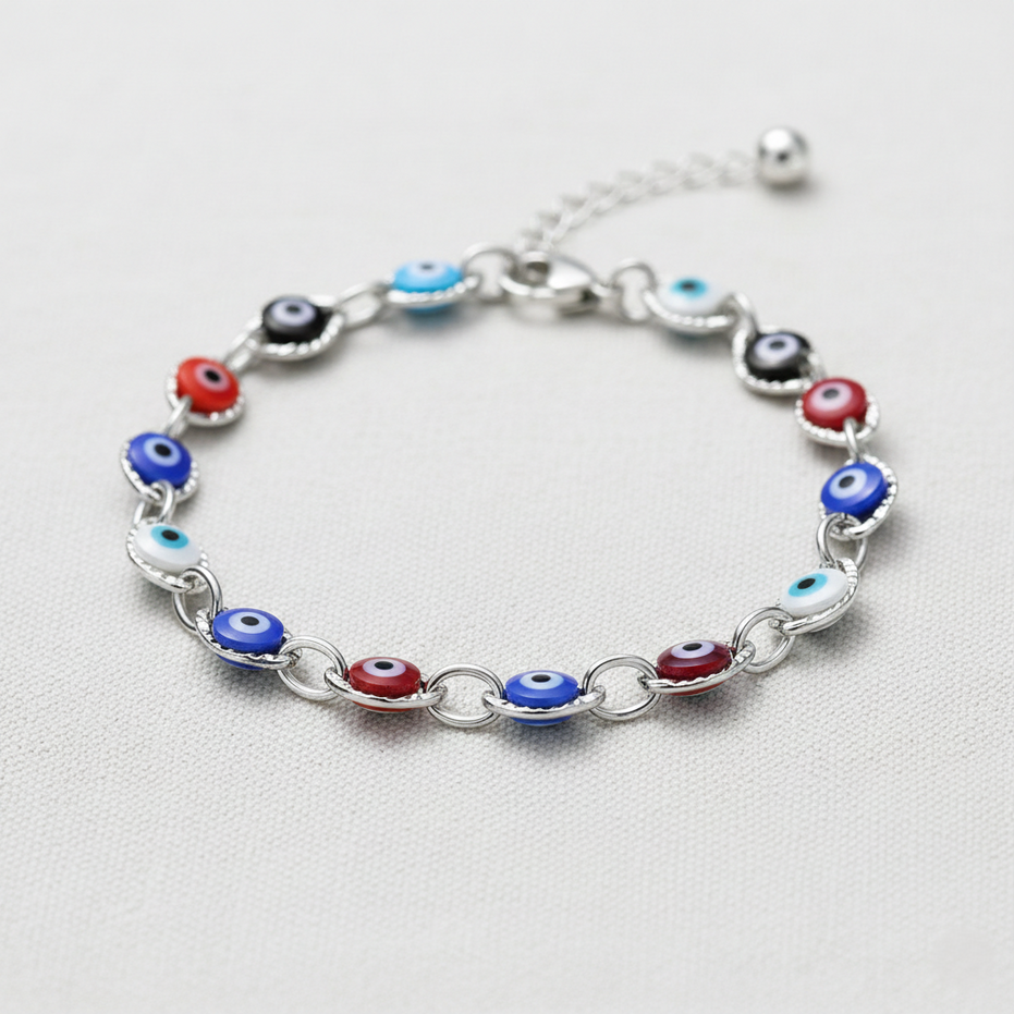 Colorful Evil Eye Charm Bracelet