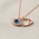 Rose Gold Crescent Pendant Necklace