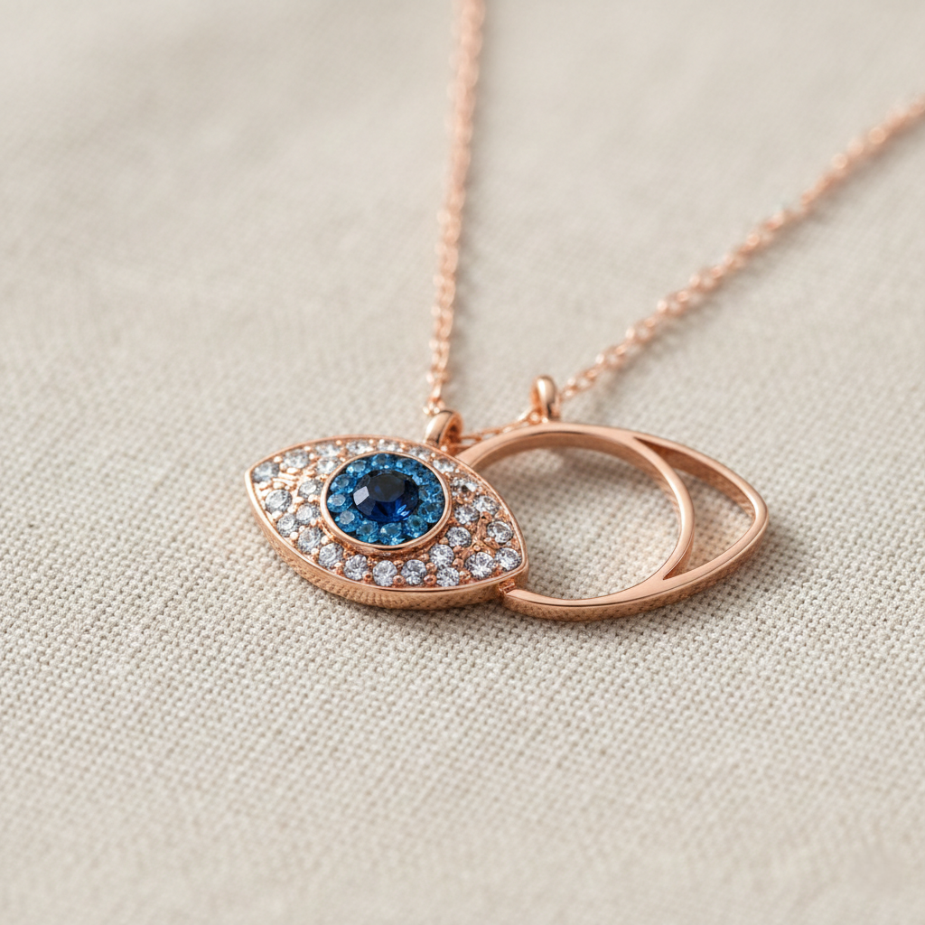 Rose Gold Crescent Pendant Necklace