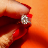 Sterling Silver Oval Cut Solitaire Engagement Ring