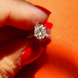 Sterling Silver Oval Cut Solitaire Engagement Ring
