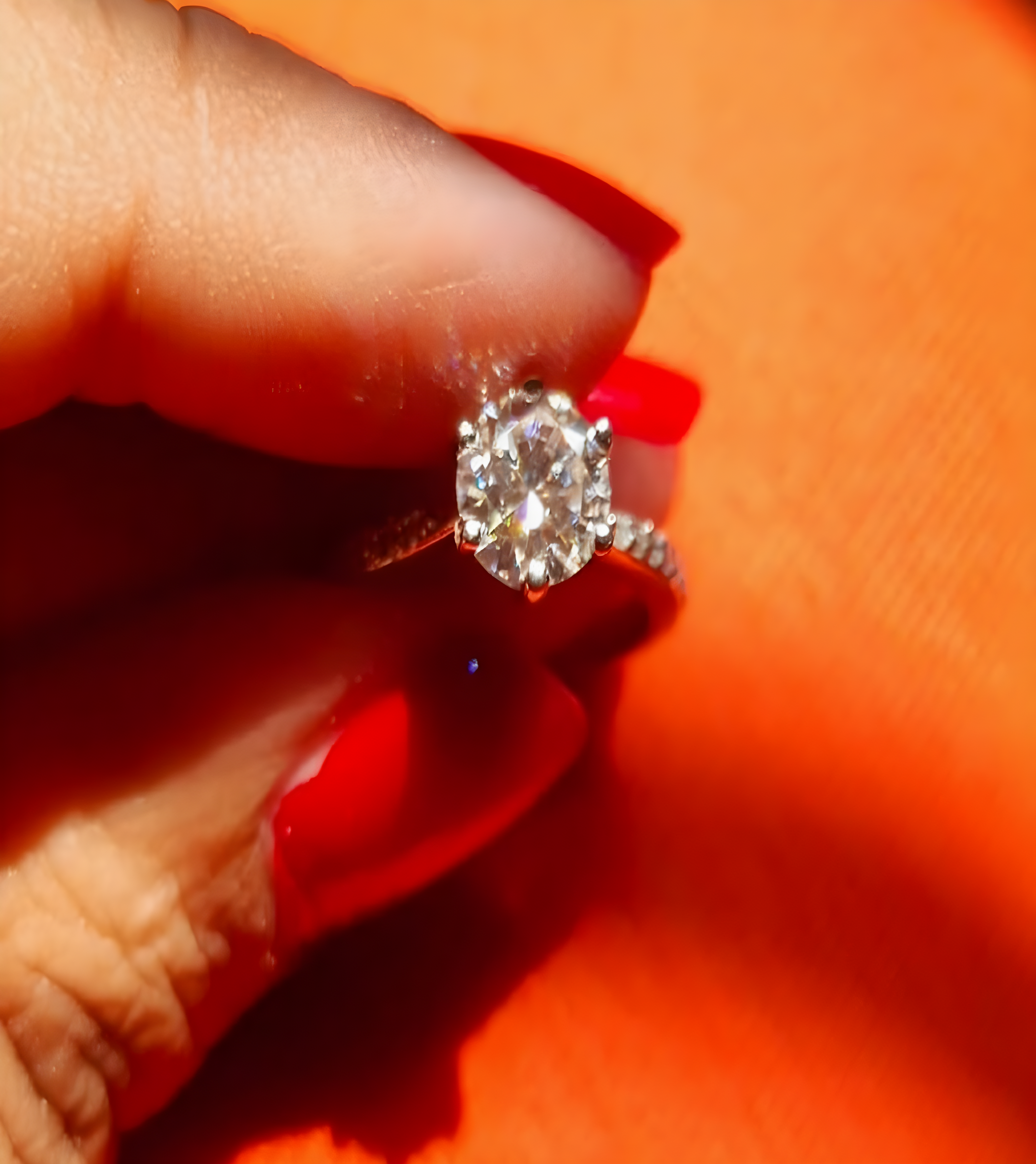 Sterling Silver Oval Cut Solitaire Engagement Ring