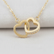 Gold Interlocking Double Heart Necklace