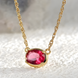 Gold Plated Ruby Red Pendant Necklace