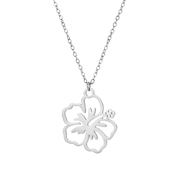 Hibiscus Flower Pendant Necklace