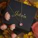 Pink or Silver crystal diamond pendant necklace chain