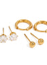 Gold Hoop & Crystal Stud Earring Set
