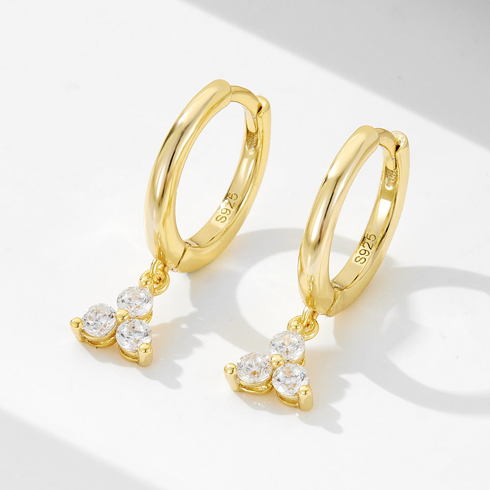 S925 Sterling Silver & Gold Hoop Earrings