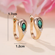 Emerald Green Crystal Hoop Earrings