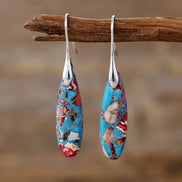 Gold Plated Emperor Stone Drop Earrings