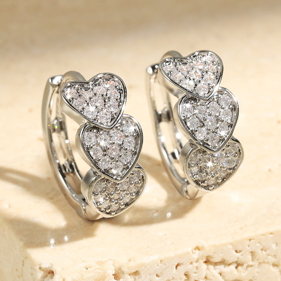 Double Row Full Diamond Earrings
