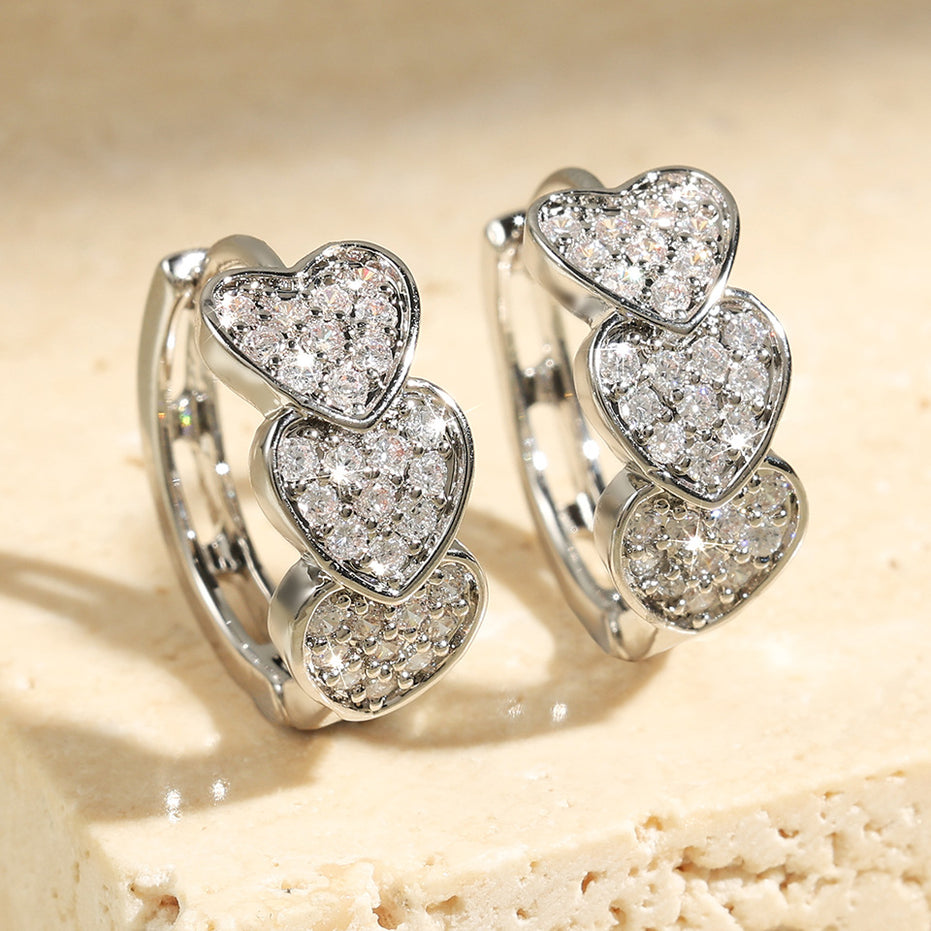 Double Row Full Diamond Earrings