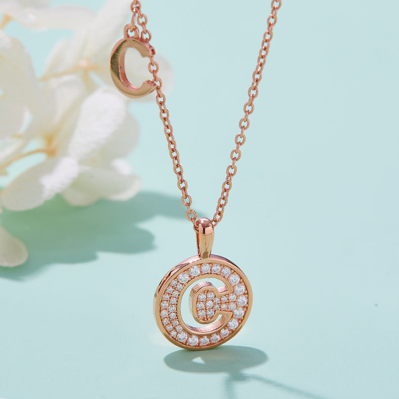 C Initial Moissanite Necklace