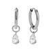 Huggie Hoop Earrings with teardrop Dangle