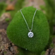 Pink or Silver crystal diamond pendant necklace chain