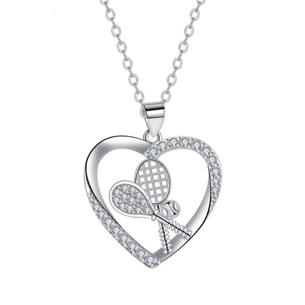 Fashion Tennis Rackets Pendant Necklace Chain