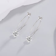 Halo Moissanite Stud Earrings | Platinum-Plated S925 Silver